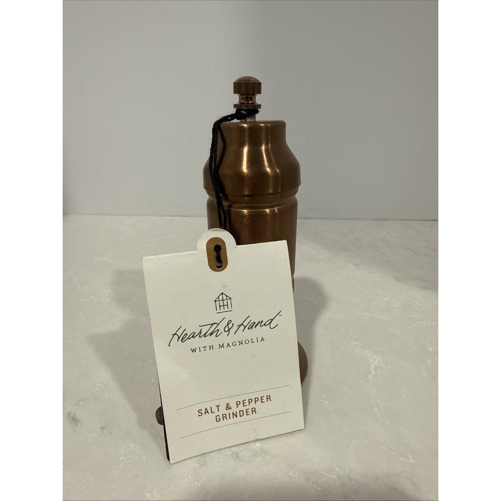 Hearth & Hand With Magnolia 7" Salt & Pepper Crank Grinder Copper Finish New